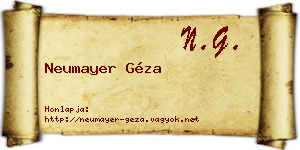 Neumayer Géza névjegykártya